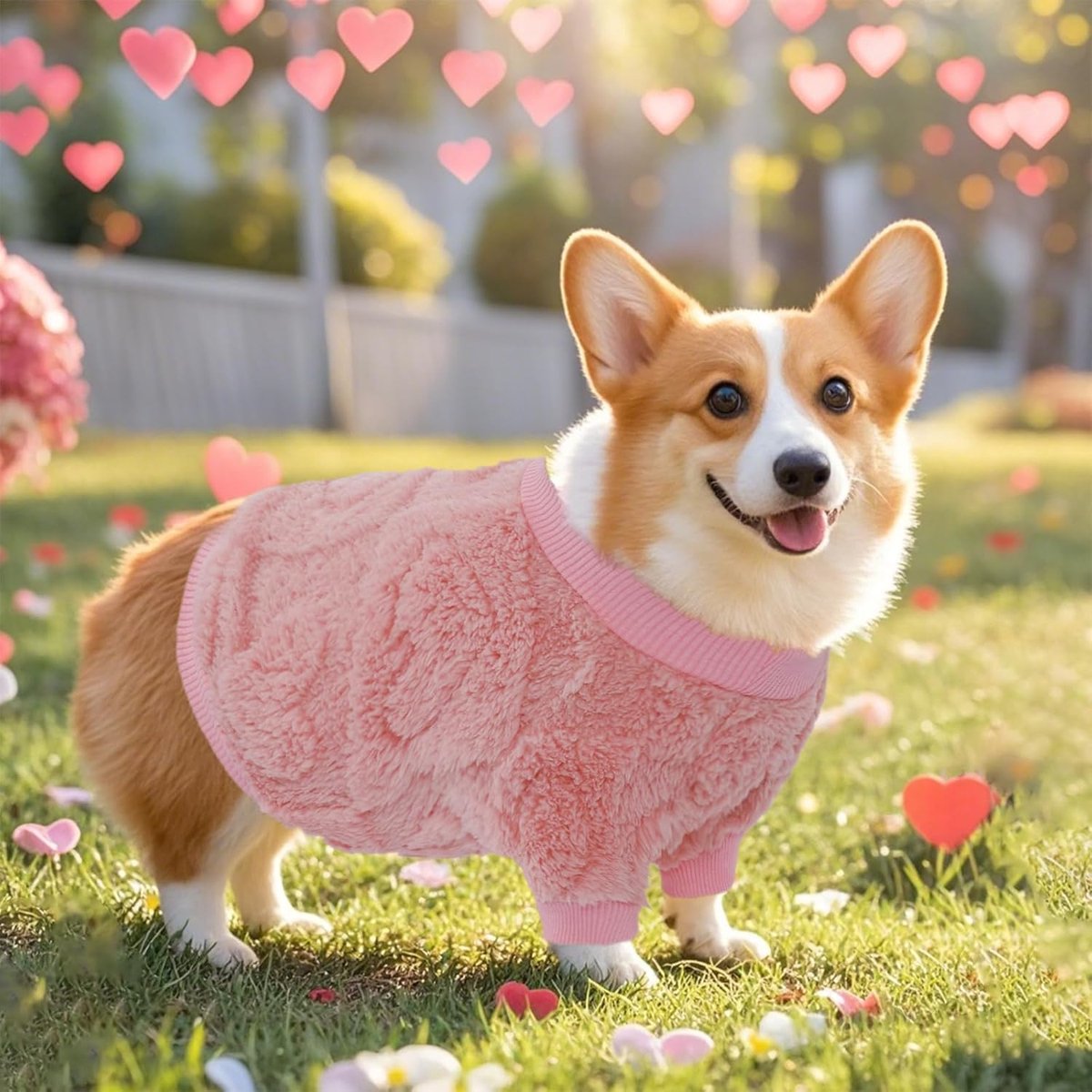 Dog Coat - Dog Sweater - Heart Dog Sweater - Puppy Dog Coat - Christmas Dog Sweater - Perfect for Small and Medium Dogs - Christmas Decorations - Christmas - XL - Image 5
