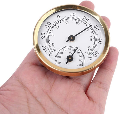 Indoor Thermometer - Outdoor Thermometer - Hygrometer - Weather Station - Thermometer Hygrometer - Air Temperature Display - 58 mm - Gold + White - Desktop - Image 2
