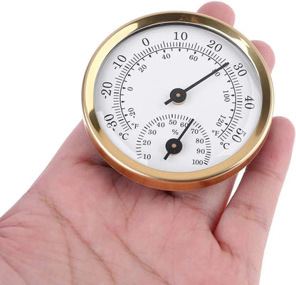 Indoor Thermometer - Outdoor Thermometer - Hygrometer - Weather Station - Thermometer Hygrometer - Air Temperature Display - 58 mm - Gold + White - Desktop - Image 2