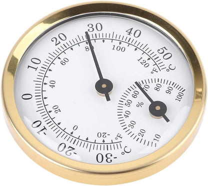 Indoor Thermometer - Outdoor Thermometer - Hygrometer - Weather Station - Thermometer Hygrometer - Air Temperature Display - 58 mm - Gold + White - Desktop - Image 3