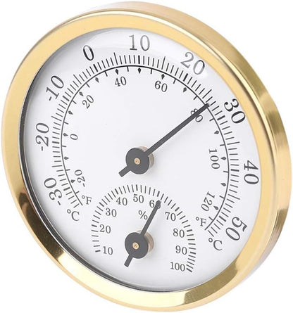 Indoor Thermometer - Outdoor Thermometer - Hygrometer - Weather Station - Thermometer Hygrometer - Air Temperature Display - 58 mm - Gold + White - Desktop - Image 4