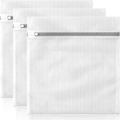 Set of 3 Mesh Laundry Bags - Large Bags - Delicate Clothes - Perfect for Washing Machines - Jackets - Jeans - 60 x 60 cm - Household Accessory