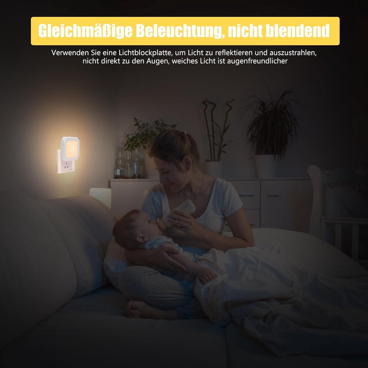 Night light - Night light plug - Adult night light - LED night light - With sliding dimming position - Suitable for bedrooms and staircases - For babies, adults, and children (pack of 2) - Image 2