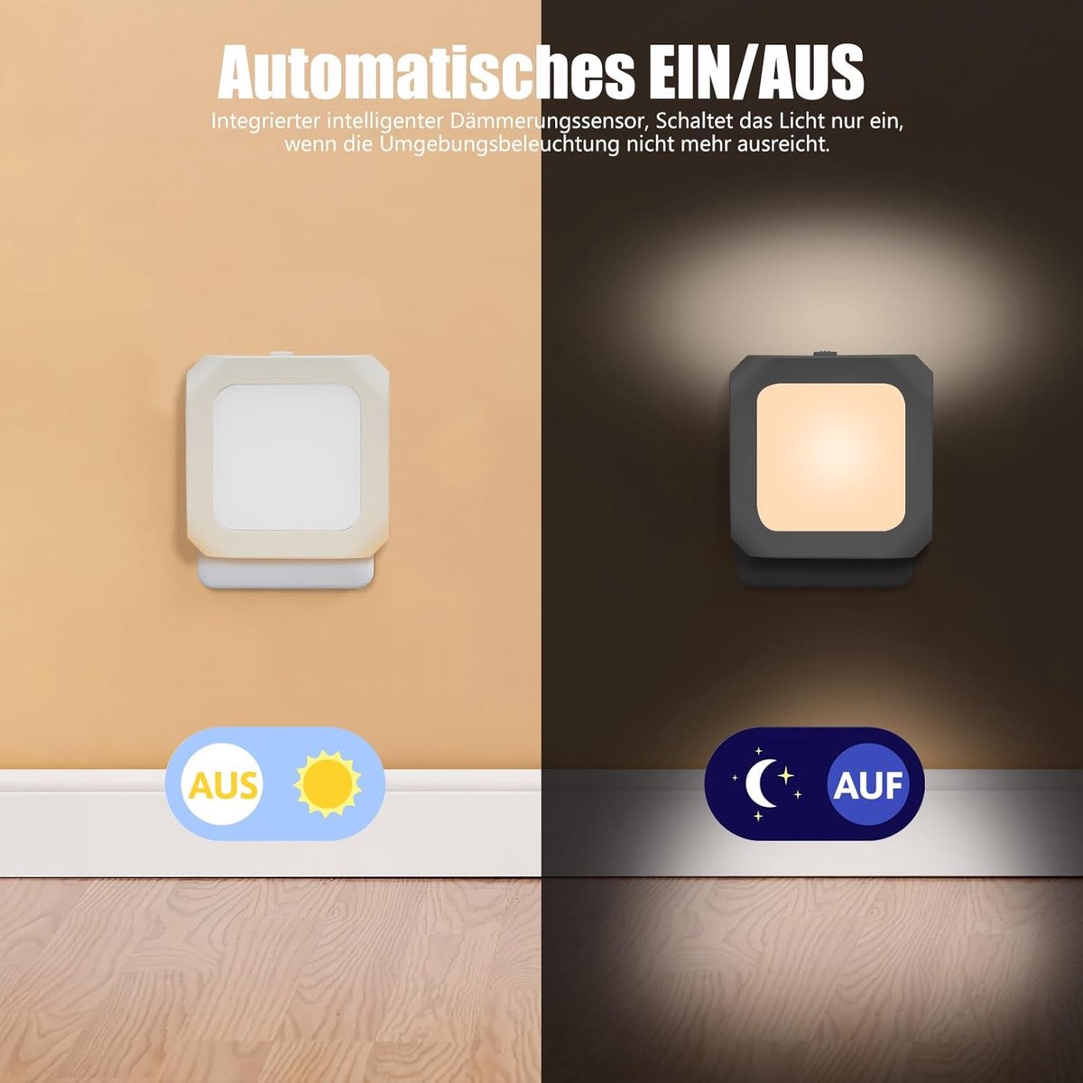 Night light - Night light plug - Adult night light - LED night light - With sliding dimming position - Suitable for bedrooms and staircases - For babies, adults, and children (pack of 2) - Image 3