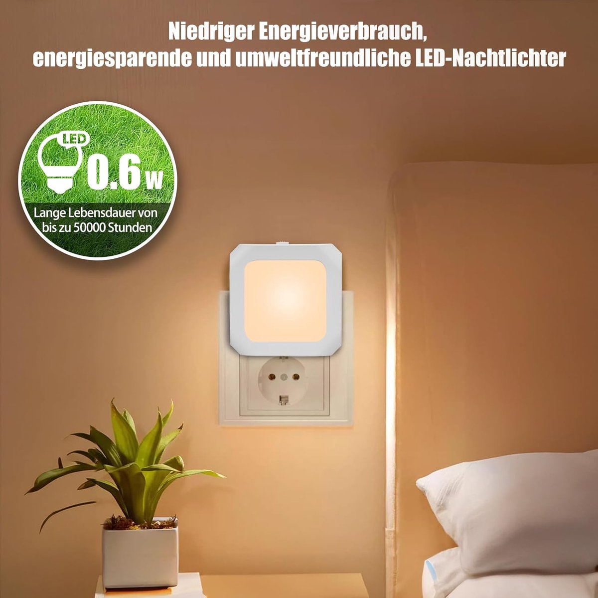 Night light - Night light plug - Adult night light - LED night light - With sliding dimming position - Suitable for bedrooms and staircases - For babies, adults, and children (pack of 2) - Image 4