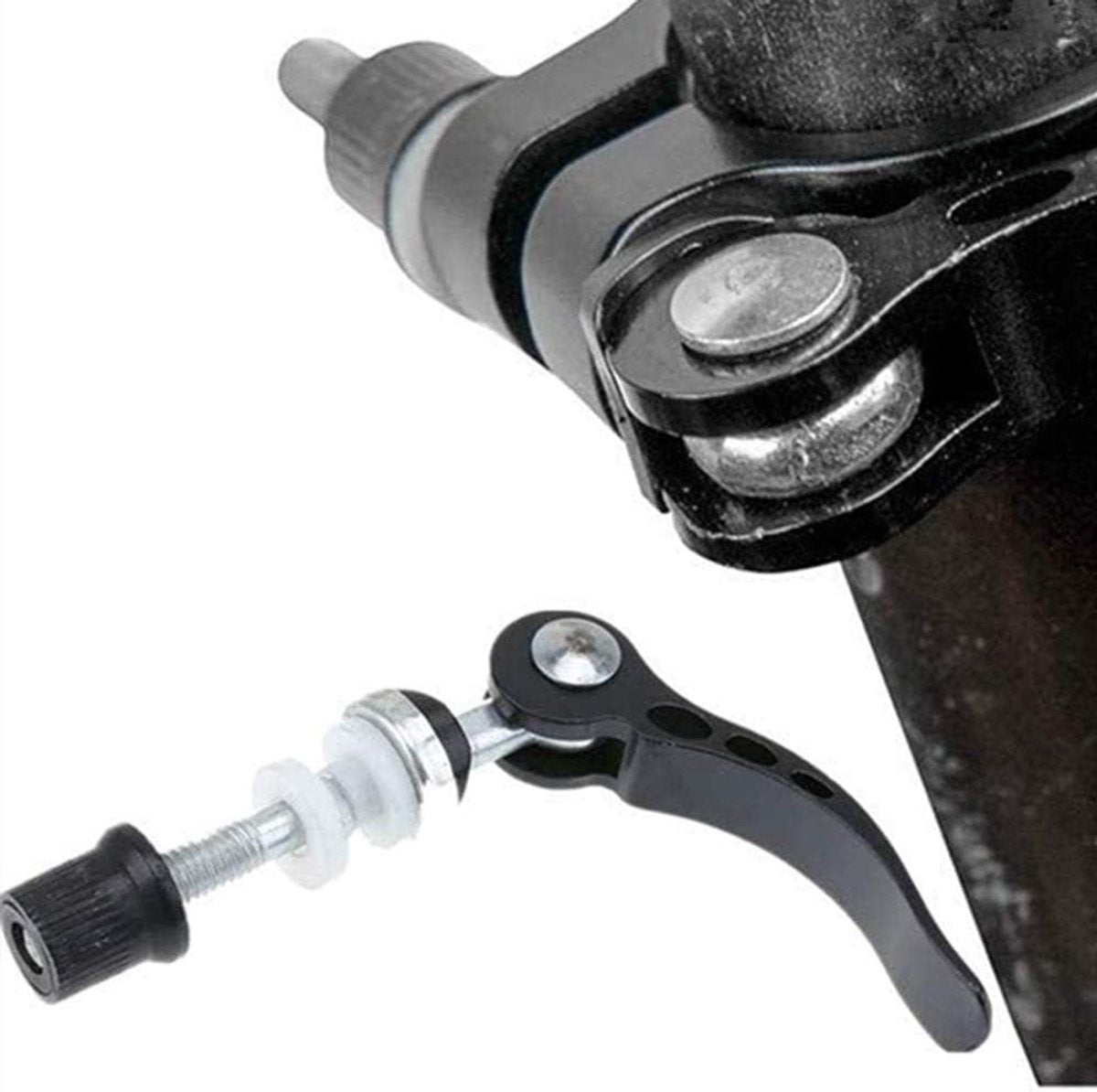 Quick-release seatpost clamp for mountain bikes, 2 pieces, aluminum, for Quick threaded seatposts, Quick-release fasteners, black - Image 3