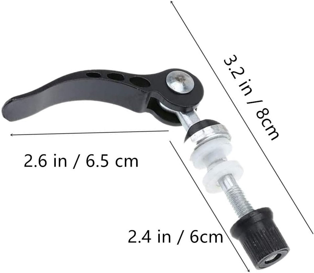 Quick-release seatpost clamp for mountain bikes, 2 pieces, aluminum, for Quick threaded seatposts, Quick-release fasteners, black - Image 5