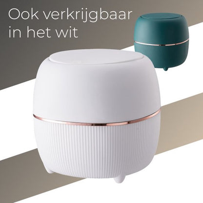 Klein Prullenbak - Designer Trash Can with Lid - Mini Prullenbak - Small trash can ideal for the countertop, desk, bathroom or table - Tabletop Trash Can - Green - Image 4