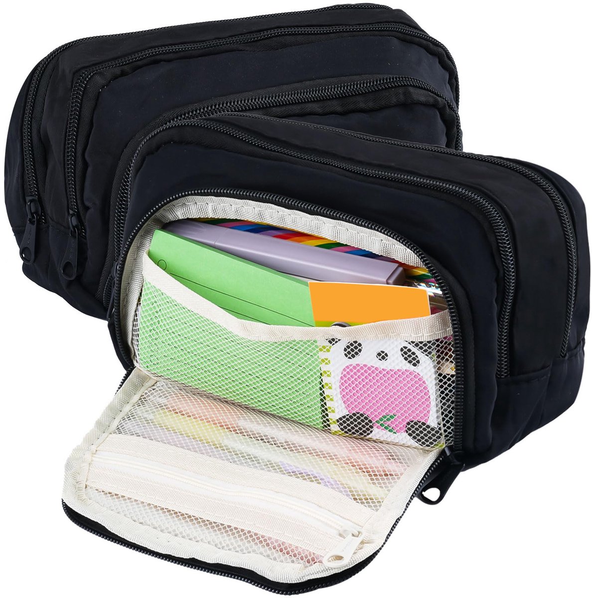 Pencil Case - Pencil Case - Adults - Boys and Girls - School Pencil Case - Black - Image 5