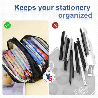 Pencil Case - Pencil Case - Adults - Boys and Girls - School Pencil Case - Black - Image 8