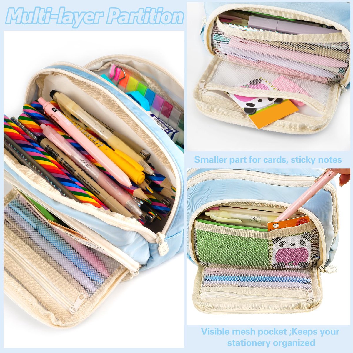 Pencil Case - Pencil Case - Adults - Boys and Girls - School Pencil Case - Blue - Image 3