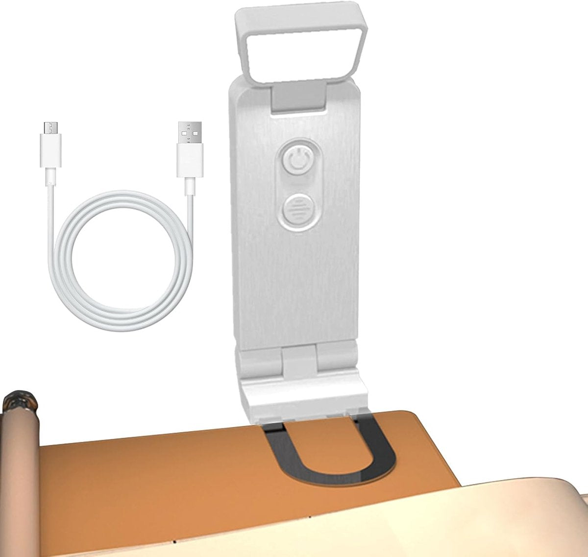 Reading Lamp - Book Lamp with Clip - 6 Lighting Levels - Bedtime Use - Adjustable Intensity - Reading Lamps - USB-C Rechargeable - With - Image 6