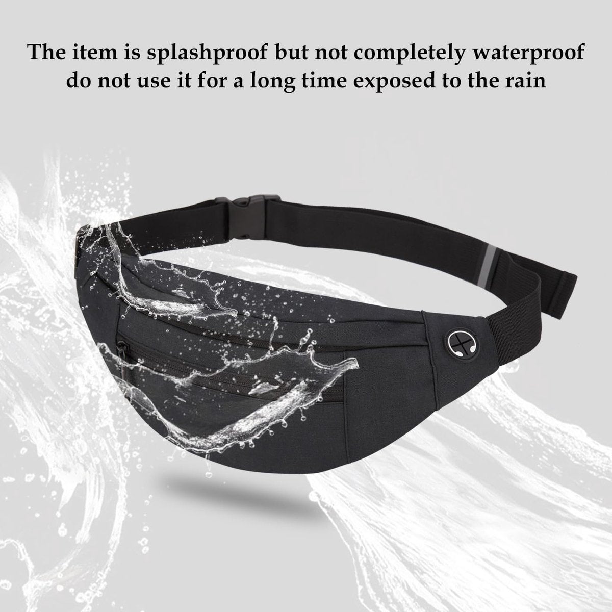 Fanny pack - Sports fanny pack - Running belt - Large fanny pack - Men's and women's - Fanny pack - Pouch - LIGHTWEIGHT RUNNING - For travel/on the go - Dark gray - Image 3