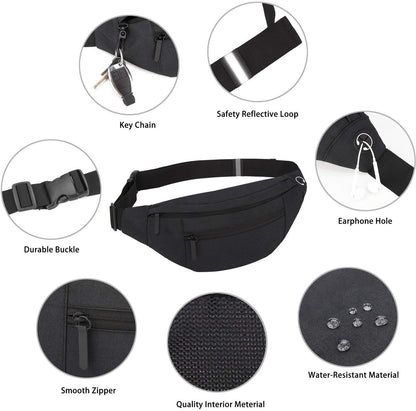 Fanny pack - Sports fanny pack - Running belt - Large fanny pack - Men's and women's - Fanny pack - Pouch - LIGHTWEIGHT RUNNING - For travel/on the go - Dark gray - Image 4