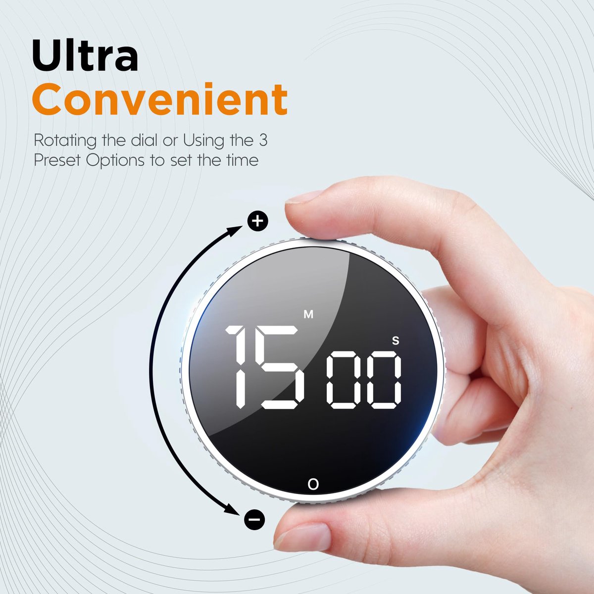 Digital Timer - Digital Kitchen Timer - Smart Timer - LED Display - Magnetic - 360 Degree Rotation - BBQ Alarm Clock - Black - Image 4