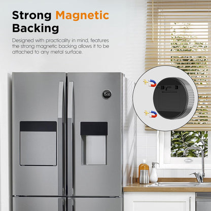 Digital Timer - Digital Kitchen Timer - Smart Timer - LED Display - Magnetic - 360 Degree Rotation - BBQ Alarm Clock - Black - Image 7