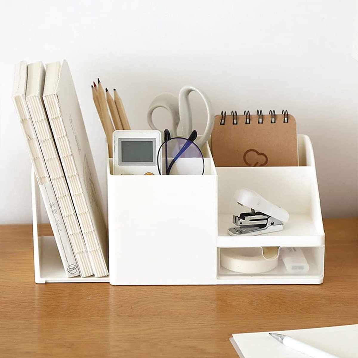 Desk Organizer - Pencil Holder - Storage - Sliding - Desk organizer, pencil holder and card holder, box and container for office, office supplies and dressing table - Gray - Image 4