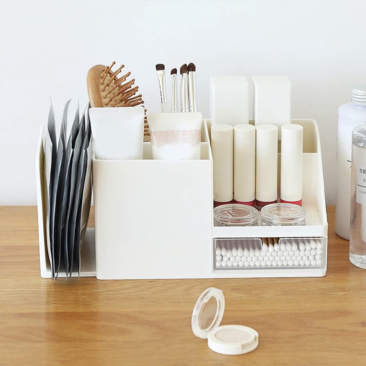 Desk Organizer - Pencil Holder - Storage - Sliding - Desk organizer, pencil holder and card holder, box and container for office, office supplies and dressing table - Gray - Image 6