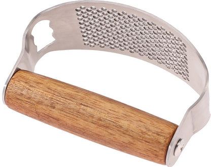 Garlic Press - Stainless Steel Cup - Dishwasher Safe - Garlic Press with High-Quality Wooden Handle - Ergonomic Handle for Garlic Press - Garlic Chopper - 10 x 5.1 cm - Large and Thick - Image 4