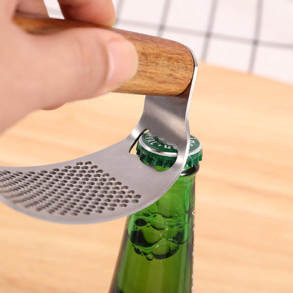 Garlic Press - Stainless Steel Cup - Dishwasher Safe - Garlic Press with High-Quality Wooden Handle - Ergonomic Handle for Garlic Press - Garlic Chopper - 10 x 5.1 cm - Large and Thick - Image 5