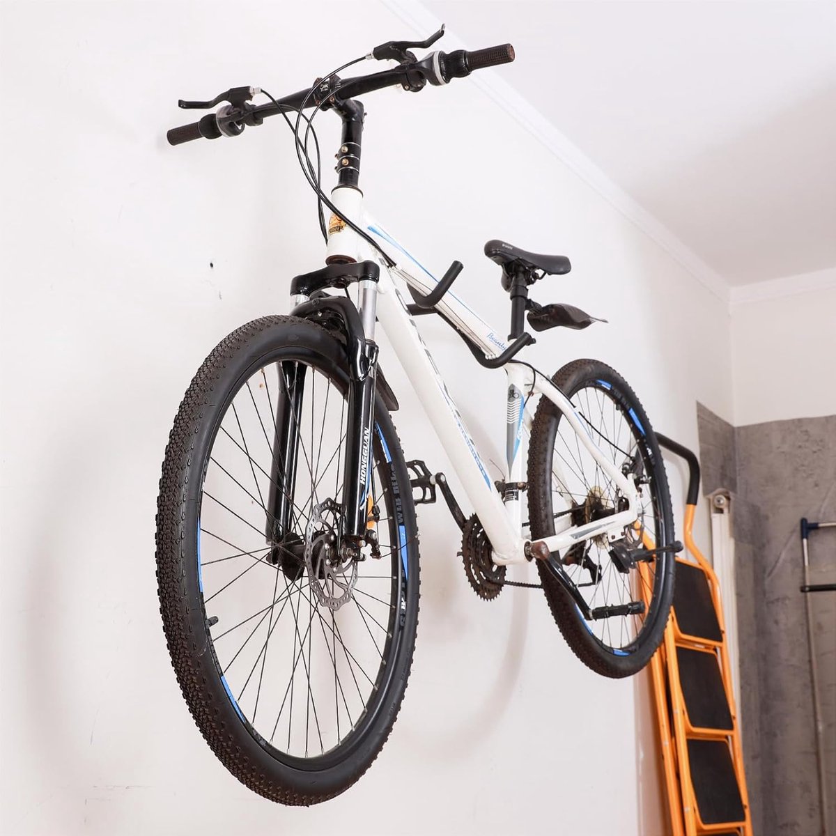 Bike rack - Wall-mounted bike rack - Stainless steel, can support 30 kg - Adjustable handlebar angle - Retractable wall-mounted bike rack - Suitable for indoor garages - Image 3
