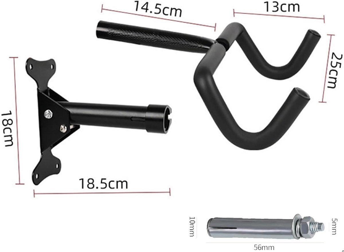 Bike rack - Wall-mounted bike rack - Stainless steel, can support 30 kg - Adjustable handlebar angle - Retractable wall-mounted bike rack - Suitable for indoor garages - Image 6