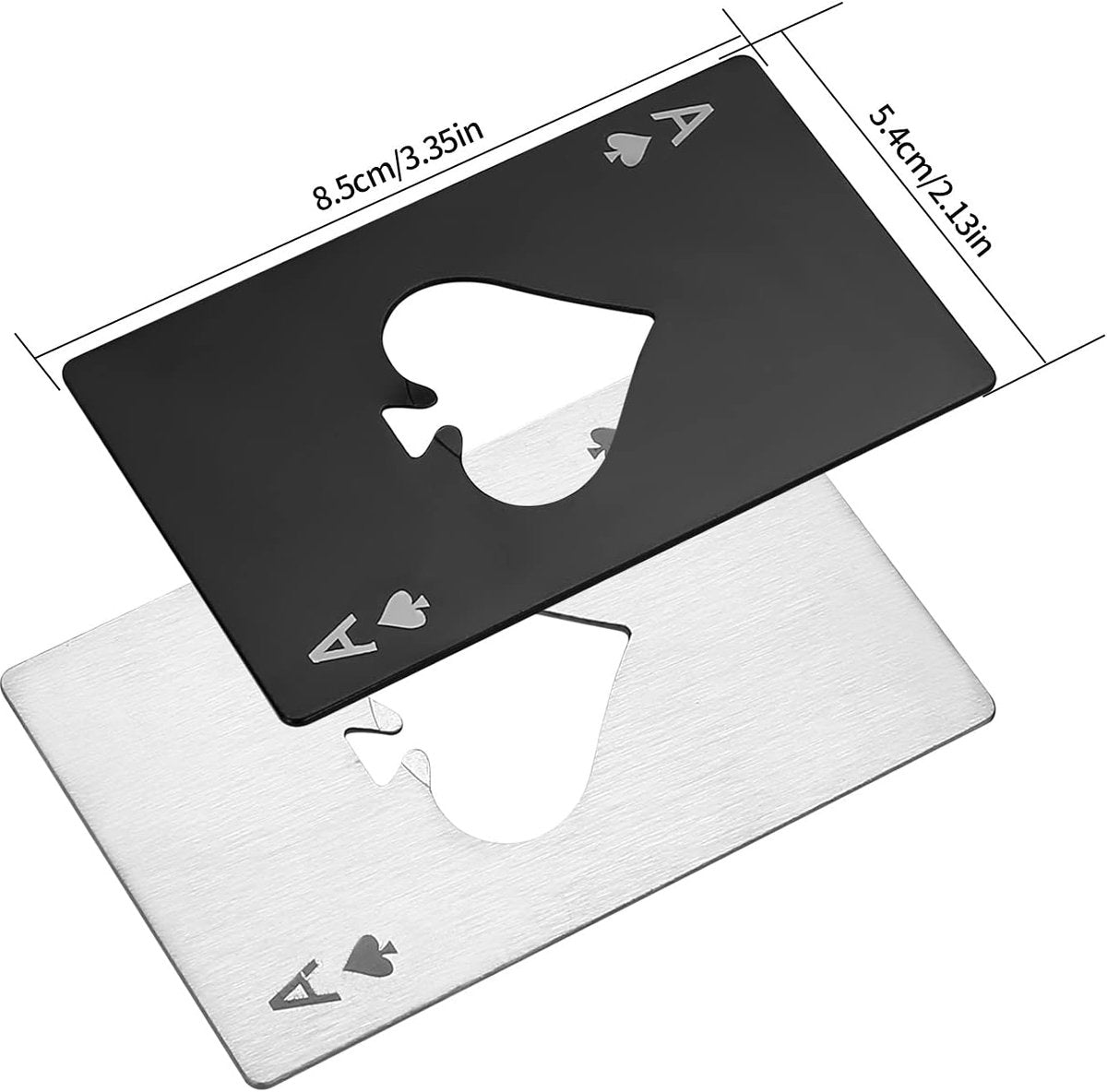 Bottle opener set - Practical and fun bottle opener - Fits in a wallet - Ideal gift for dad - Beers - Soft drinks - Baking soda and poker - Black and silver (20 - Black - White) - Image 6