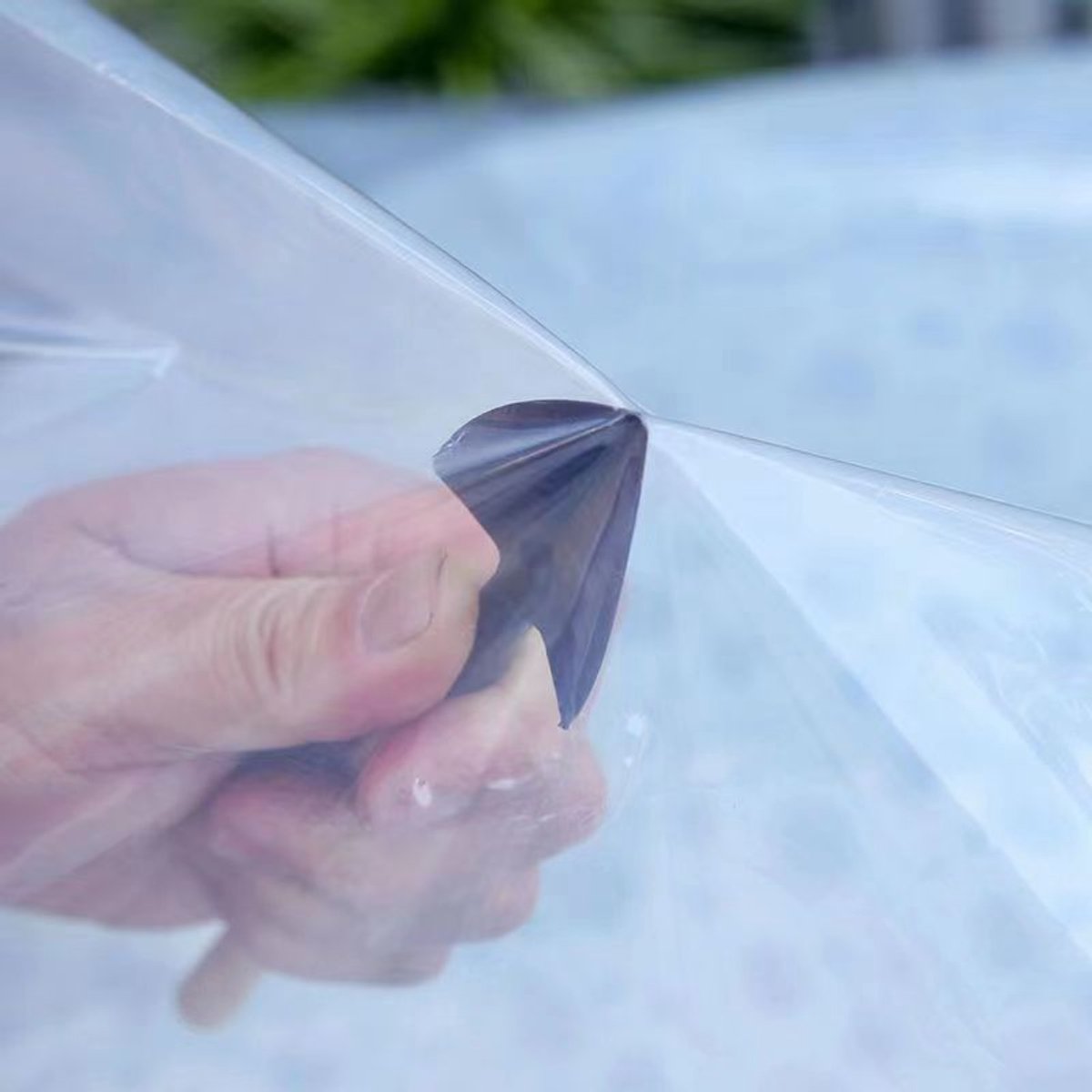 Outdoor tarpaulin - Transparent tarpaulin - Waterproof transparent tarpaulin with holes - 2 x 4 m - Suitable for outdoor terraces, chicken coops and balconies - Image 5