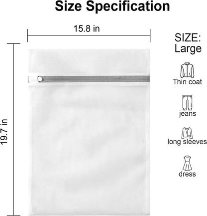 Set of 3 Laundry Bags - Net Clothes - Groot Laundry Nets - Large, Strong Bags - Delicate Clothes - Perfect for Washing Machines - Jackets - Jeans - 40 x 50 cm - Household Accessory - Image 5