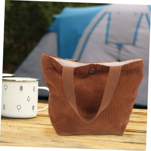 Lunch bag - Insulated bags - Tote bag - Shopping bag - Storage bag - Simple lunch bag - Outdoor lunch bag - Bento tote bag - Mini Bento bag - Lunch bag - Storage bag - Corduroy - Image 4