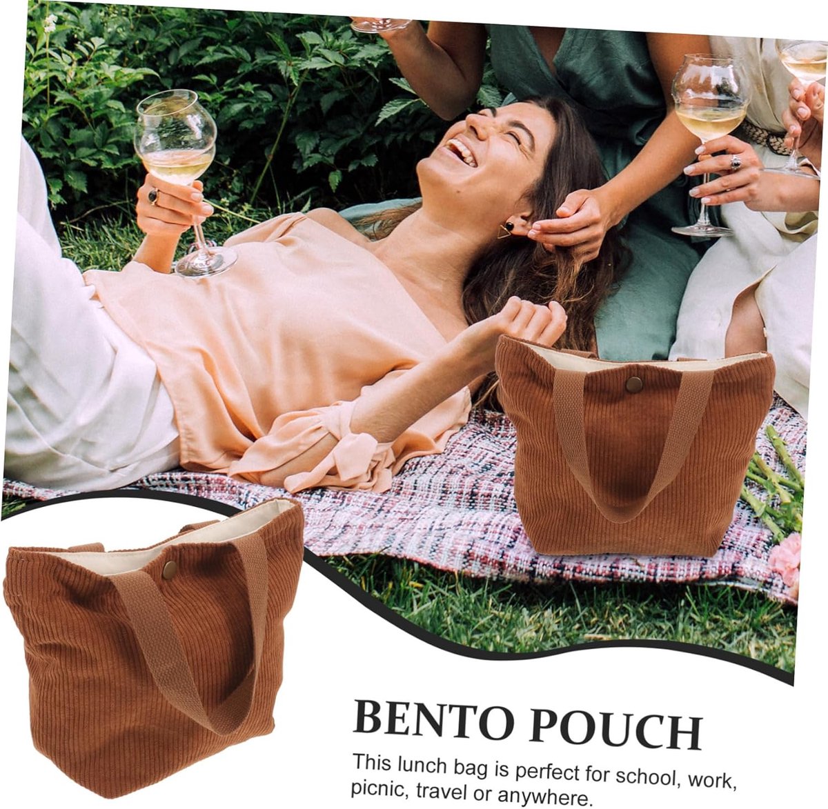 Lunch bag - Insulated bags - Tote bag - Shopping bag - Storage bag - Simple lunch bag - Outdoor lunch bag - Bento tote bag - Mini Bento bag - Lunch bag - Storage bag - Corduroy - Image 5