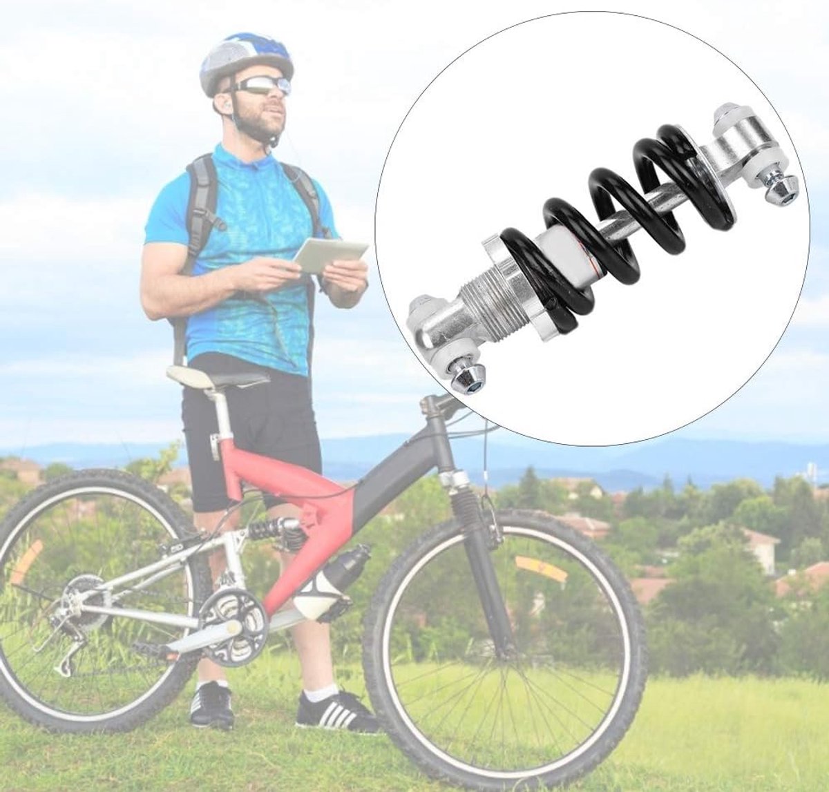 Bicycle shock absorber - Rear bicycle spring shock absorber - Metal - Mountain bike rear suspension shock absorber - Spring shock absorber - Bicycle parts - 1200 lbs - Image 3