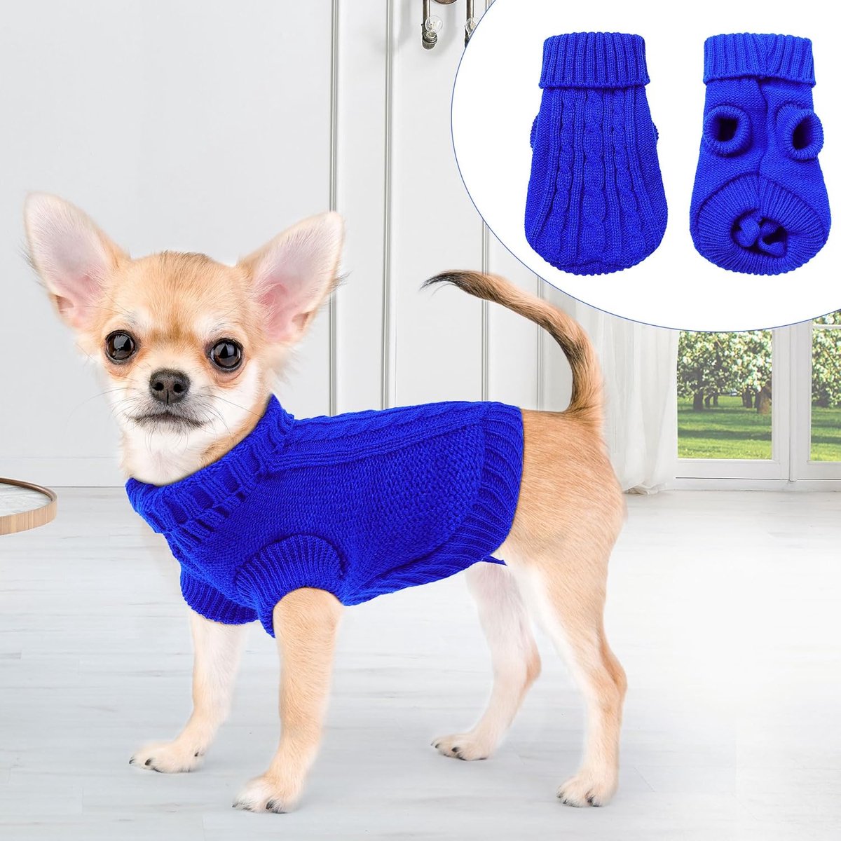 Dog Coat - Dog Sweater - Small Dog Sweater - Warm Dog Coat - Warm Puppy Sweater - Thick Knit Winter Sweater - Soft Roll Neck Sweater - Perfect for Small Dogs and Puppies - Christmas - XL - Image 2