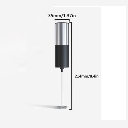 Electric milk frother - Manual milk frother - Mini milk mixer - With stand - No plug - Convenient for camping - Black - Image 3