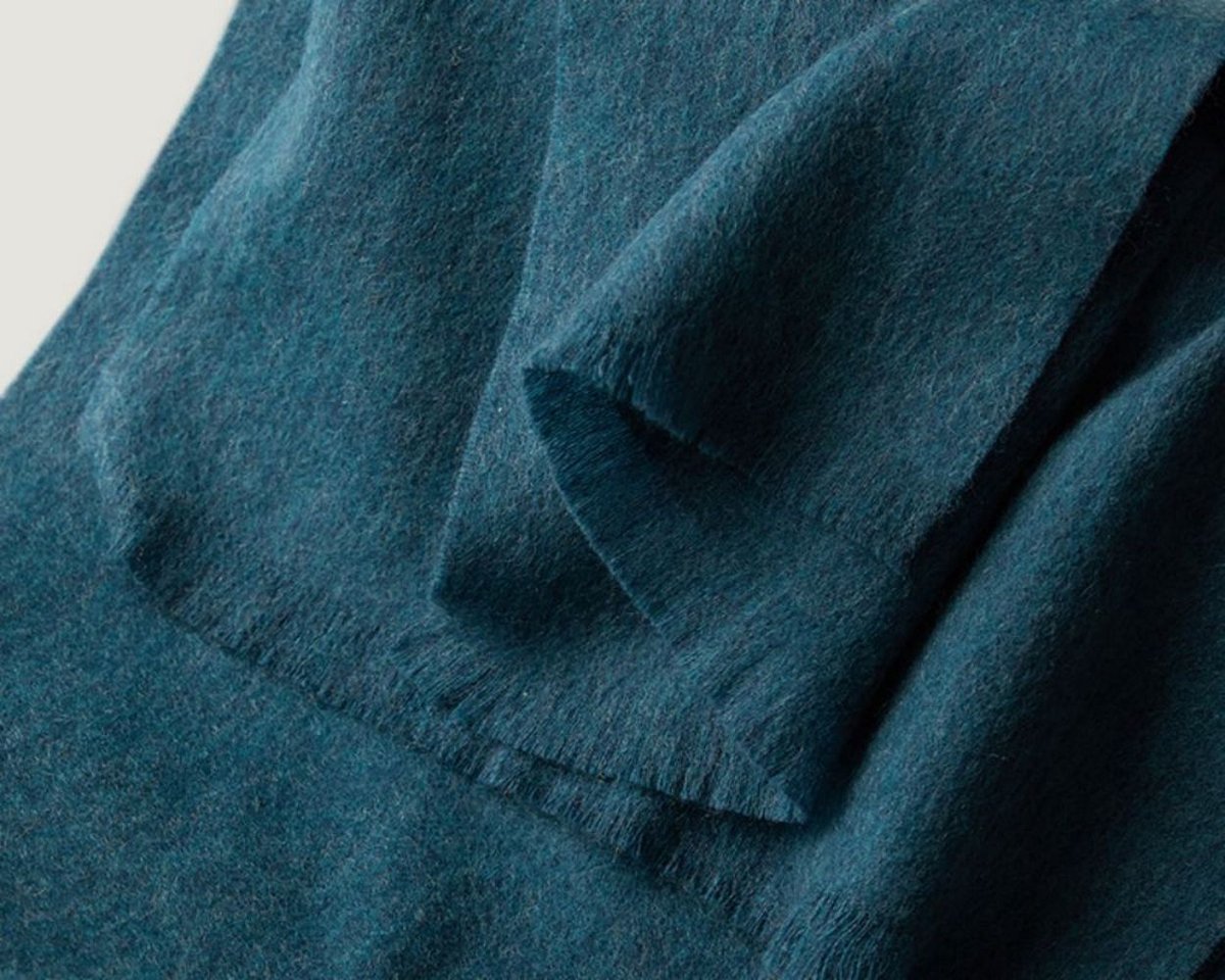 Warm and soft scarf for autumn and winter, warm and lightweight scarf, versatile unisex plain wool scarf (32x190cm) - blue - Image 2