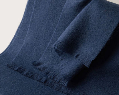 Warm and soft autumn and winter scarf, warm and lightweight scarf, versatile unisex plain wool scarf (32x190cm) - dark blue - Image 2