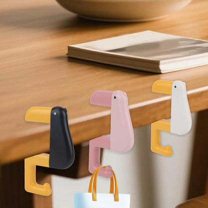 Table Hook - Desk Hook - Removable - Non-slip - Foldable - Desktop Installation - No Drilling Required - Suitable for Office, School, Office Organization, and Business Operations - 3 Pieces - Pink, White, Black - Image 4