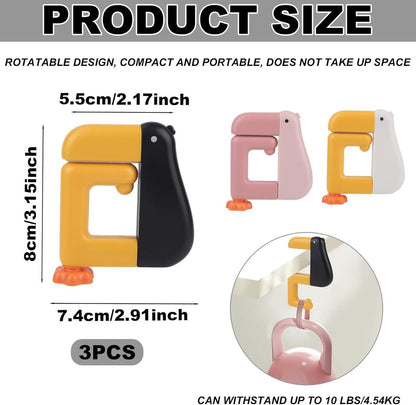 Table Hook - Desk Hook - Removable - Non-slip - Foldable - Desktop Installation - No Drilling Required - Suitable for Office, School, Office Organization, and Business Operations - 3 Pieces - Pink, White, Black - Image 8