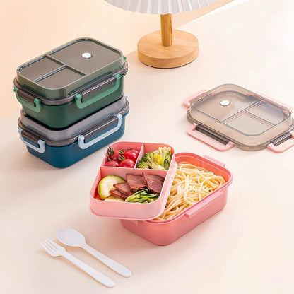Lunch boxes - Lunch box - Children's lunch box - Adult lunch box - Lunch box compartment - 2-layer integrated lunch box - Leakproof lunch box - With cutlery - For work - School - Picnic - Pink - Image 4