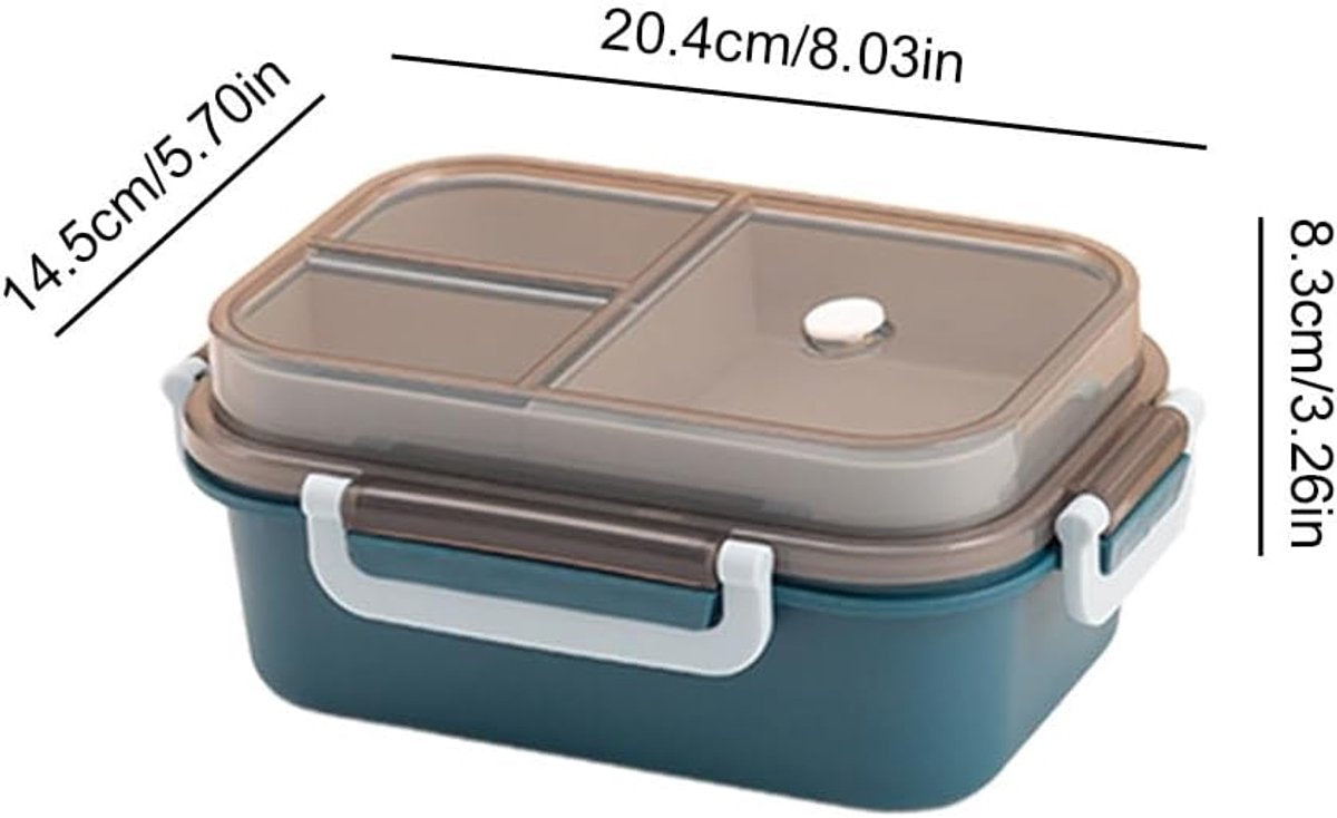 Lunch box - Lunch box for girls - Lunch box for adults - Lunch box with compartments - 2-layer integrated lunch box - Leakproof lunch box - With cutlery - For work - School - Picnic (blue) - Image 6