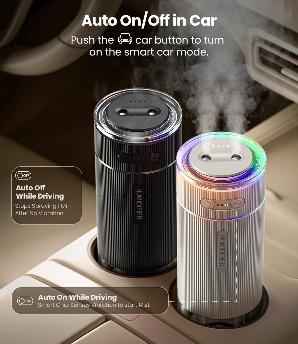 Humidifiers - Air humidifier - Bedroom humidifier - Mini desktop humidifier for travel, office, or children's room - Black - Image 2
