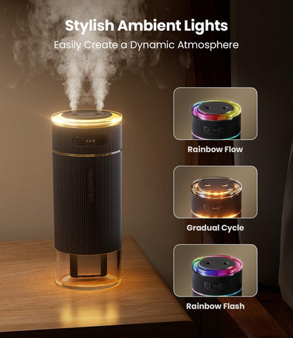Humidifiers - Air humidifier - Bedroom humidifier - Mini desktop humidifier for travel, office, or children's room - Black - Image 7