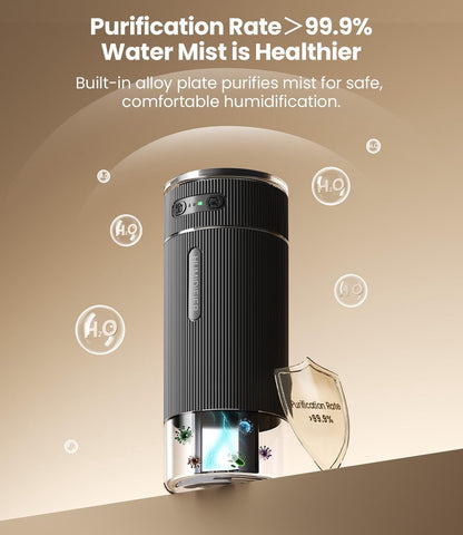 Humidifiers - Air humidifier - Bedroom humidifier - Mini desktop humidifier for travel, office, or children's room - Black - Image 8