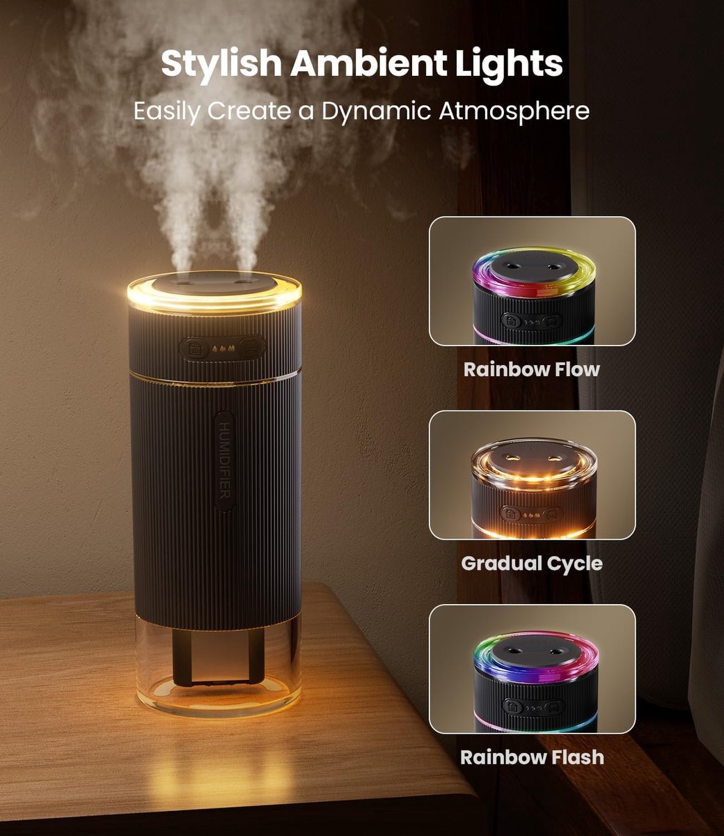 Humidifiers - Air humidifier - Bedroom humidifier - Mini desktop humidifier for travel, office, or children's room - Wit - Image 5