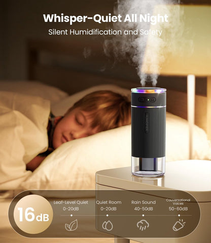Humidifiers - Air humidifier - Bedroom humidifier - Mini desktop humidifier for travel, office, or children's room - Wit - Image 6