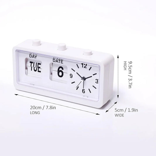 Wekker - Digital Alarm Clock - Alarm Clocks - Children's Alarm Clock - Mechanical Alarm Clock - Vintage Elegance - with calendar, date, and weekday display - suitable for home office decoration - black - Image 3