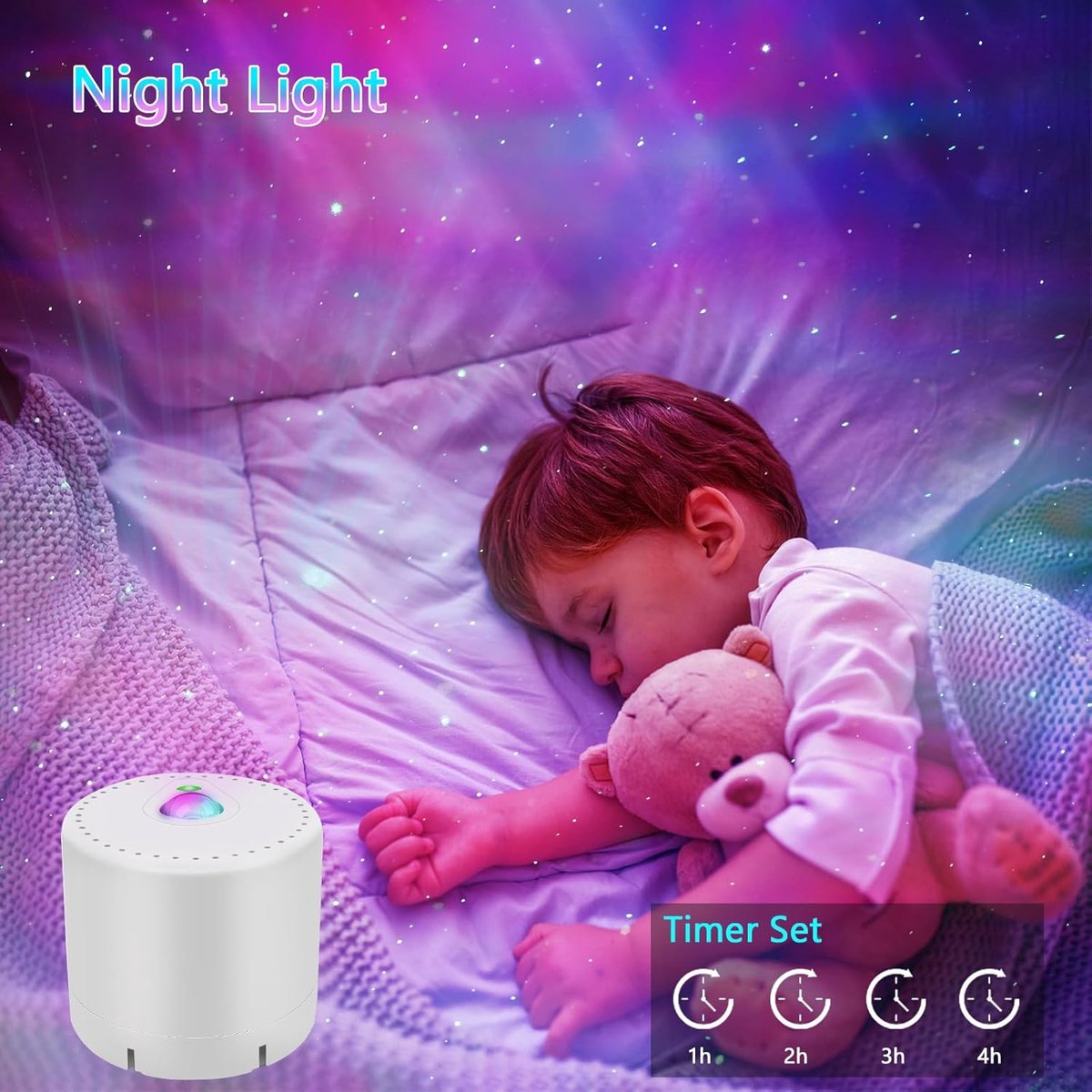Projector - Starry Sky Projector - Starry Sky Lamp - Night Light Projector - With adjustable speed and brightness - With remote control - For decorating bedrooms, children's rooms, and adults' rooms - Image 3