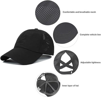 Women's ponytail baseball cap, adjustable summer cap in quick-drying breathable mesh, unisex baseball cap, sports cap - Image 2
