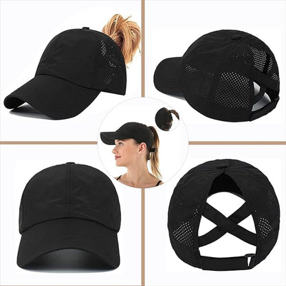 Women's ponytail baseball cap, adjustable summer cap in quick-drying breathable mesh, unisex baseball cap, sports cap - Image 4