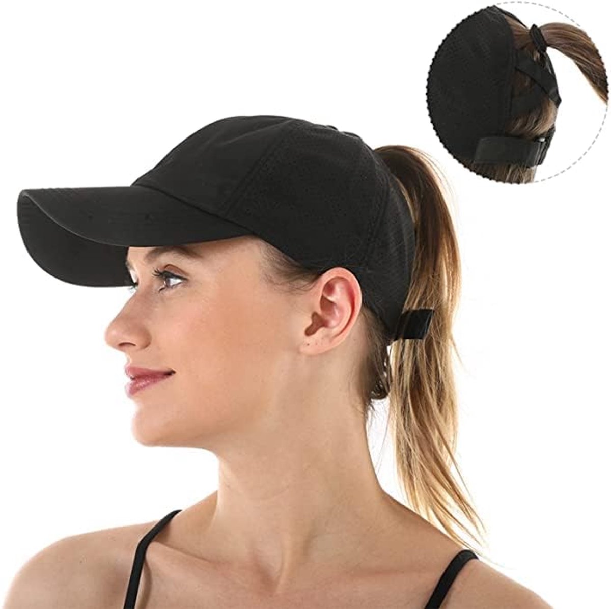 Women's ponytail baseball cap, adjustable summer cap in quick-drying breathable mesh, unisex baseball cap, sports cap - Image 6